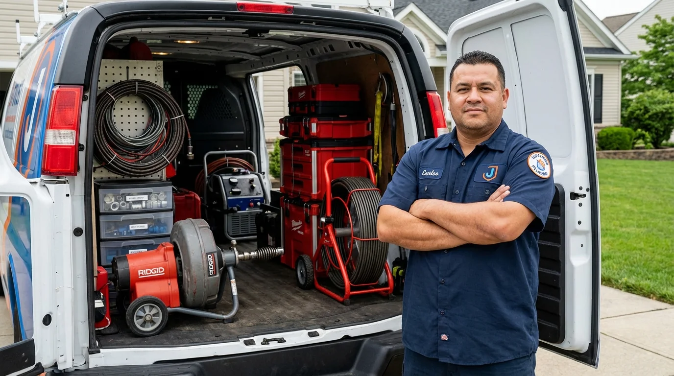 Professional drain cleaning equipment and Johns Plumbing LLC plumber in Mifflinburg