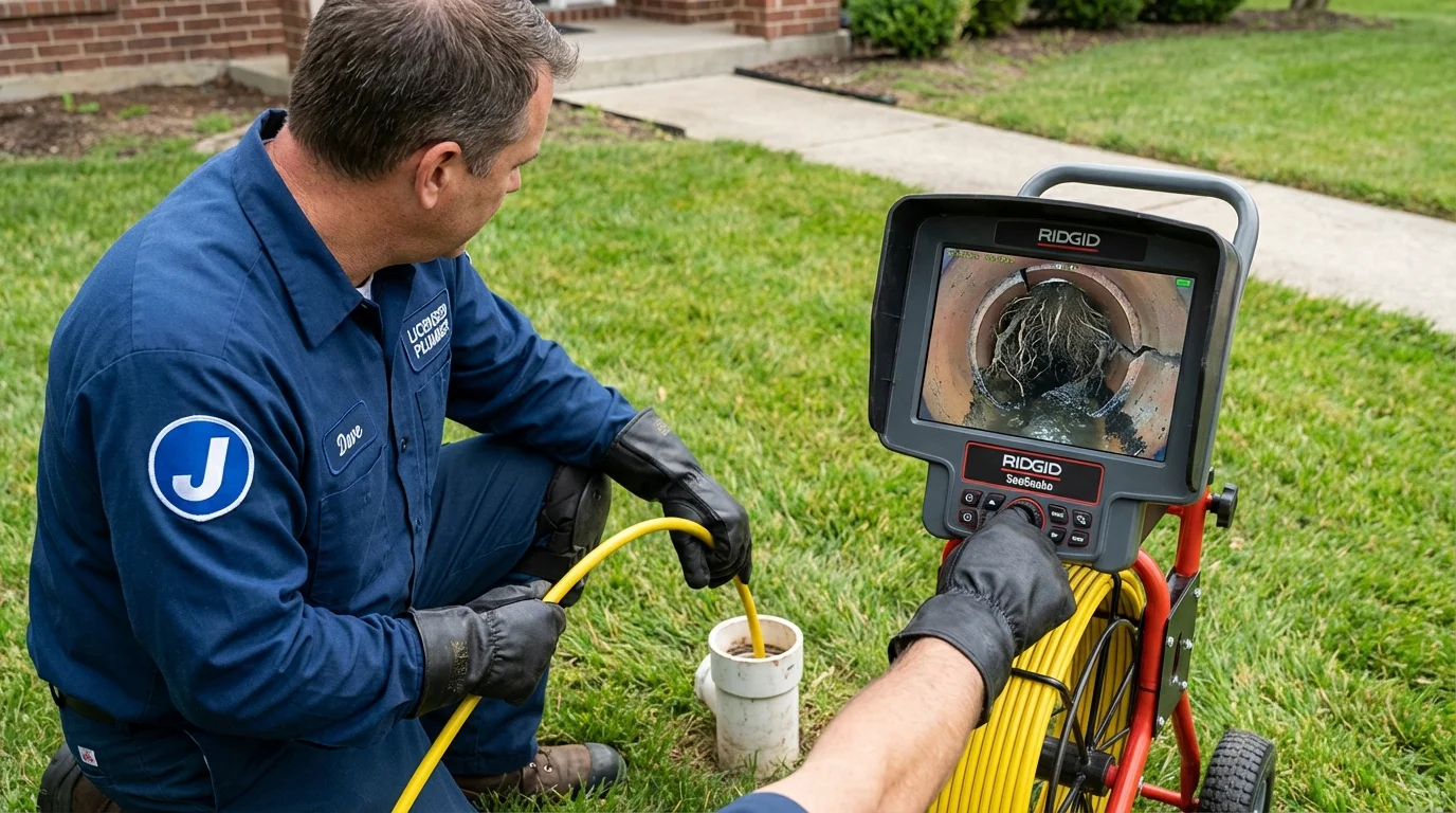 Sewer camera inspection being performed by Johns Plumbing LLC in Mifflinburg